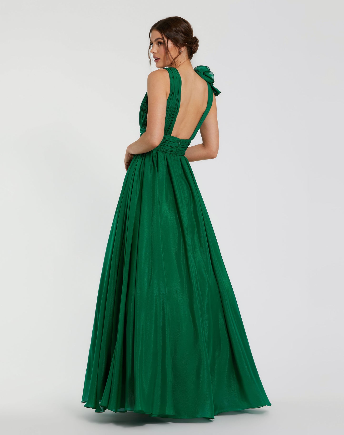 Ruffle Detailed Evening Ball Gown