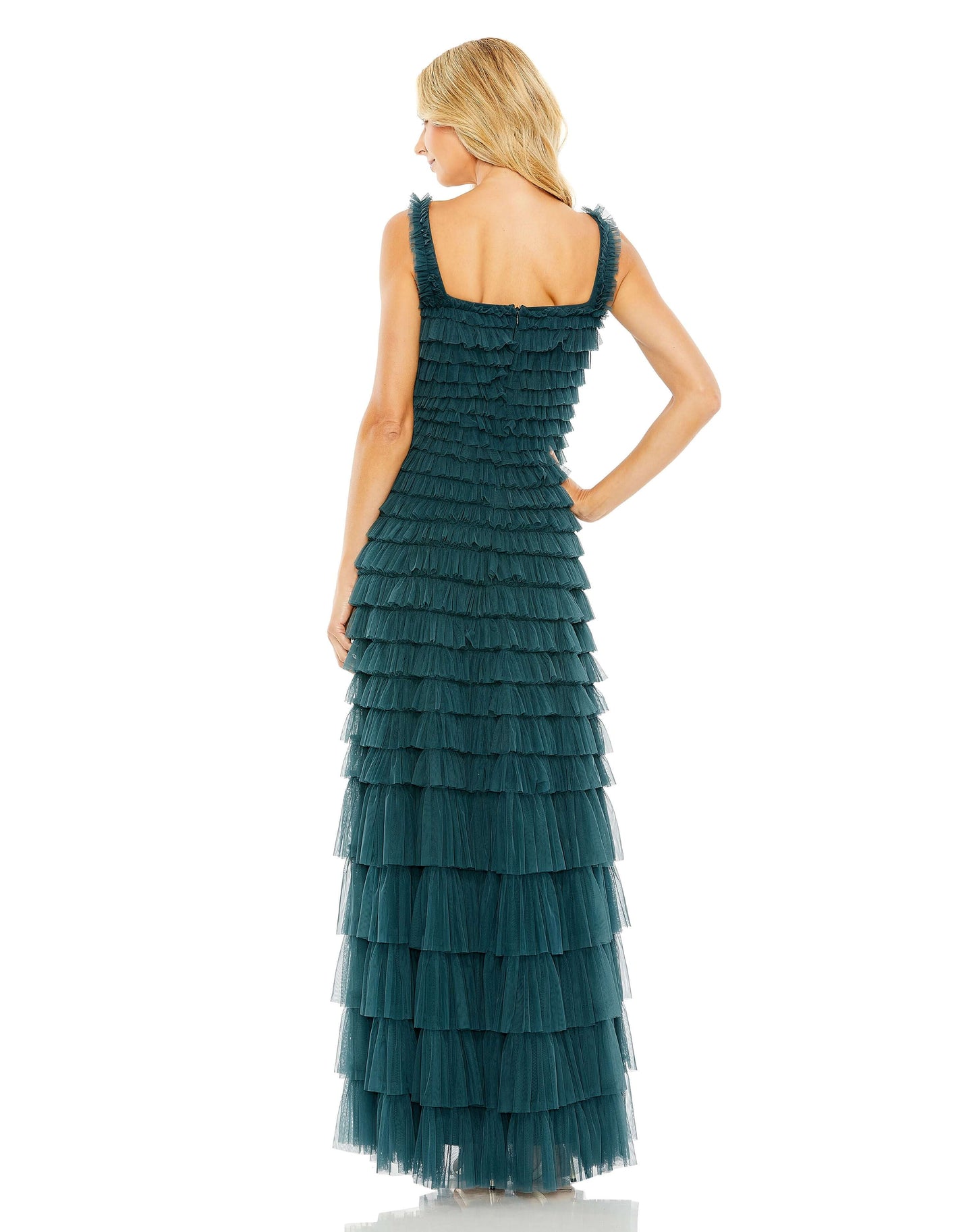 Allover Ruffle Layered Tiered Gown