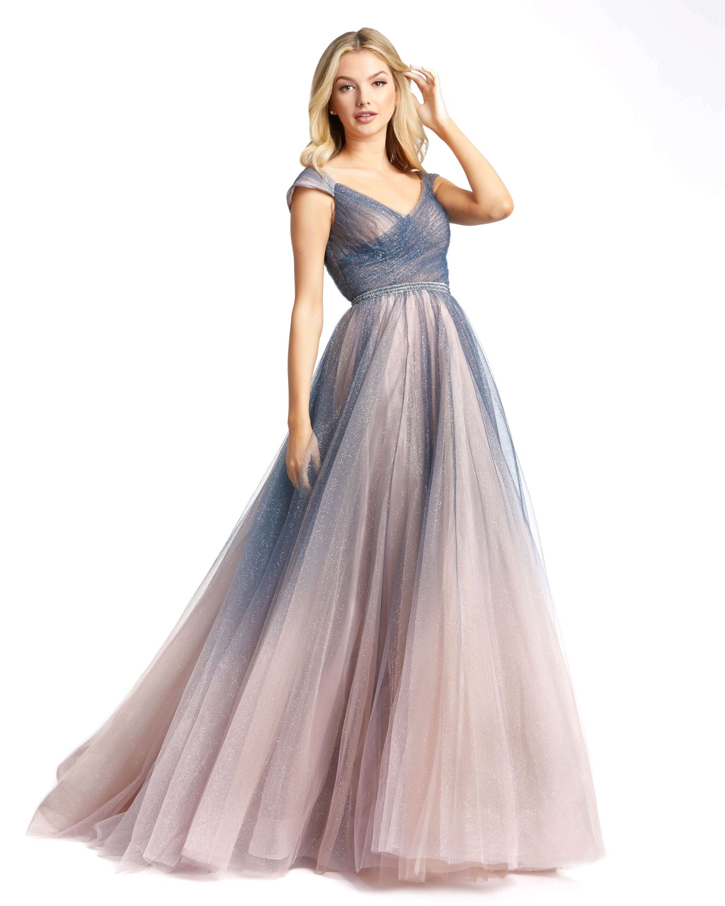 Ombre Tulle Off Shoulder Ballgown