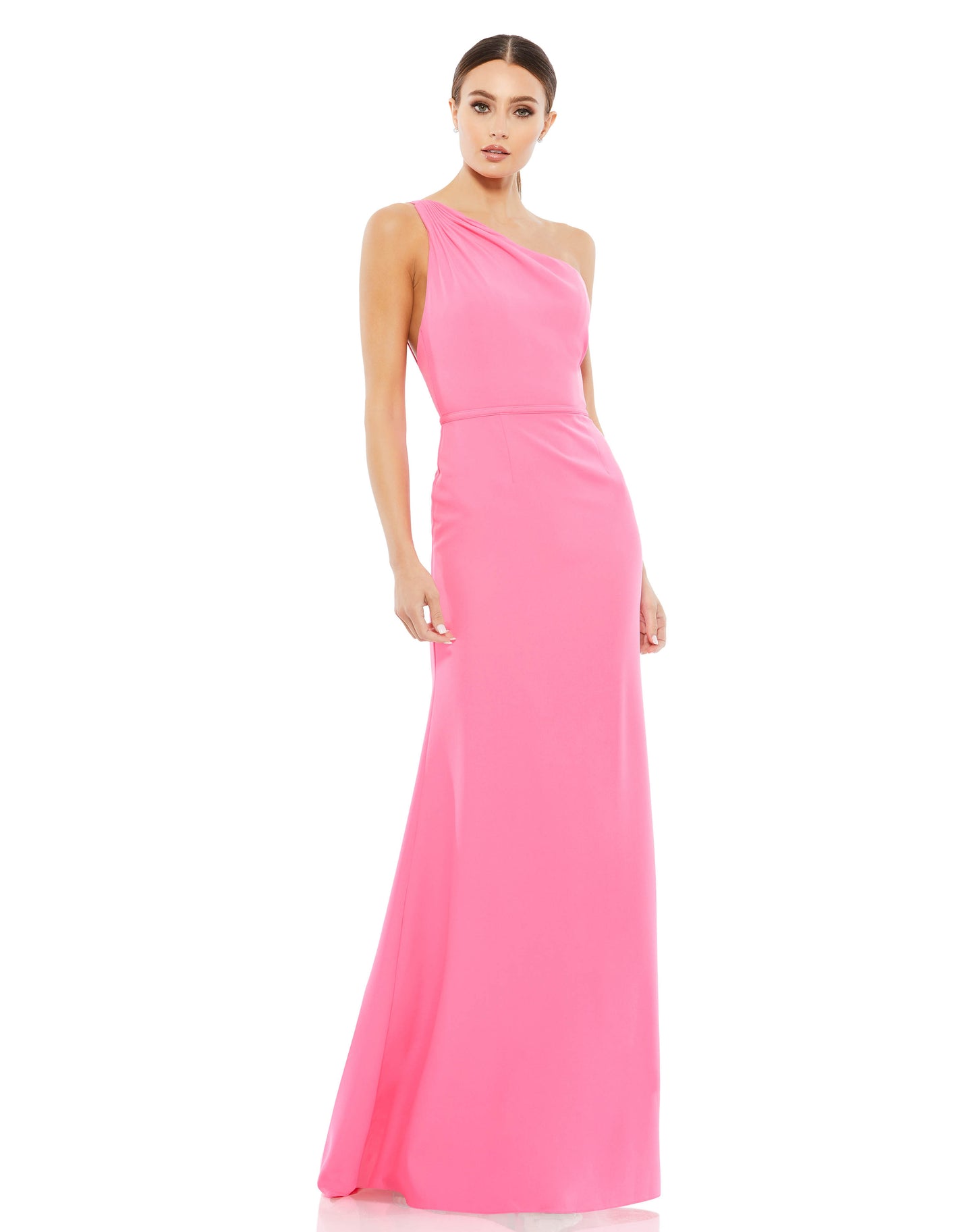One Shoulder Jersey Mermaid Gown