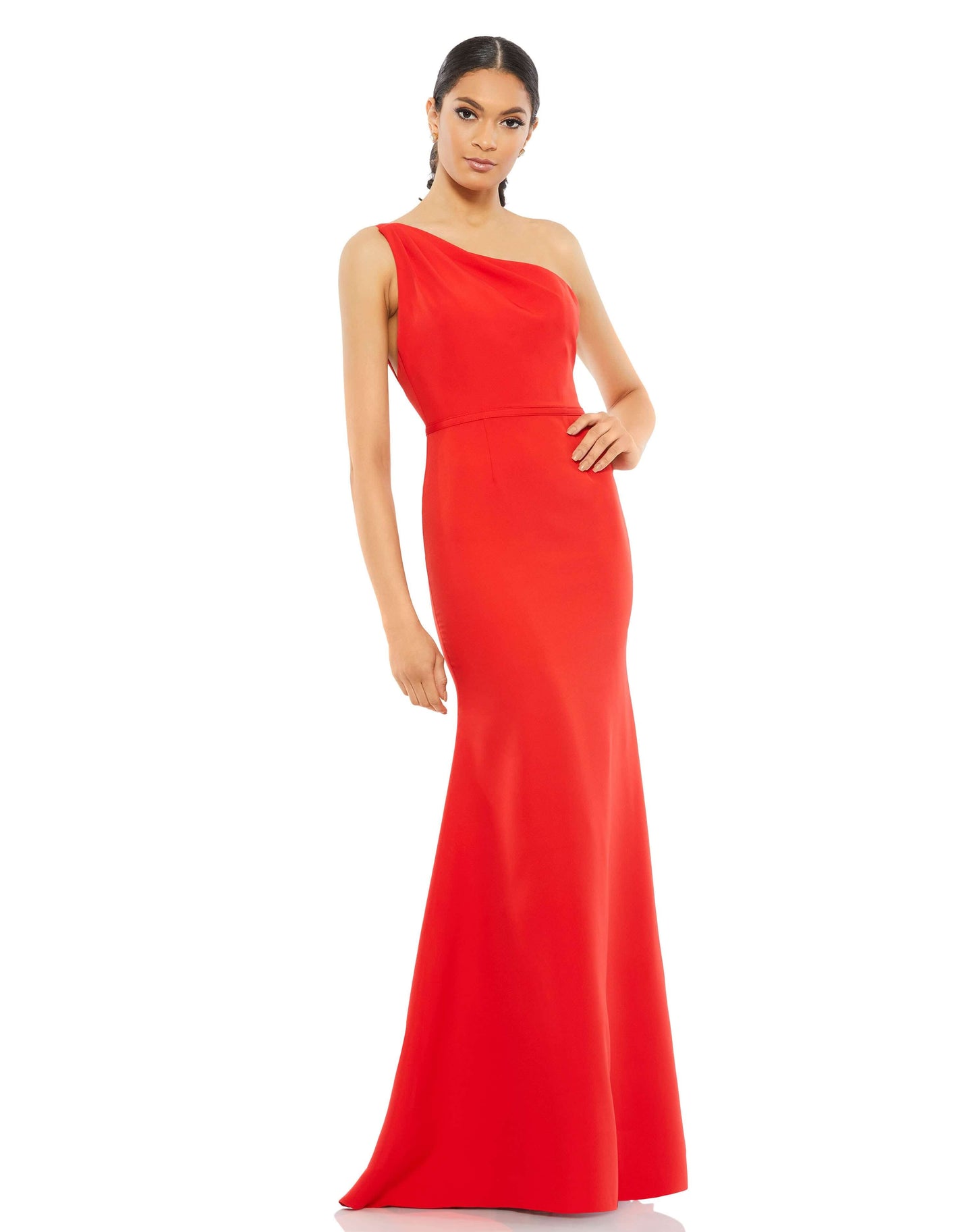 Mac Duggal Style#26266, One Shoulder Jersey Mermaid Gown, Fit and Flare,Floor Length,One Shoulder,Open Back, $495.00