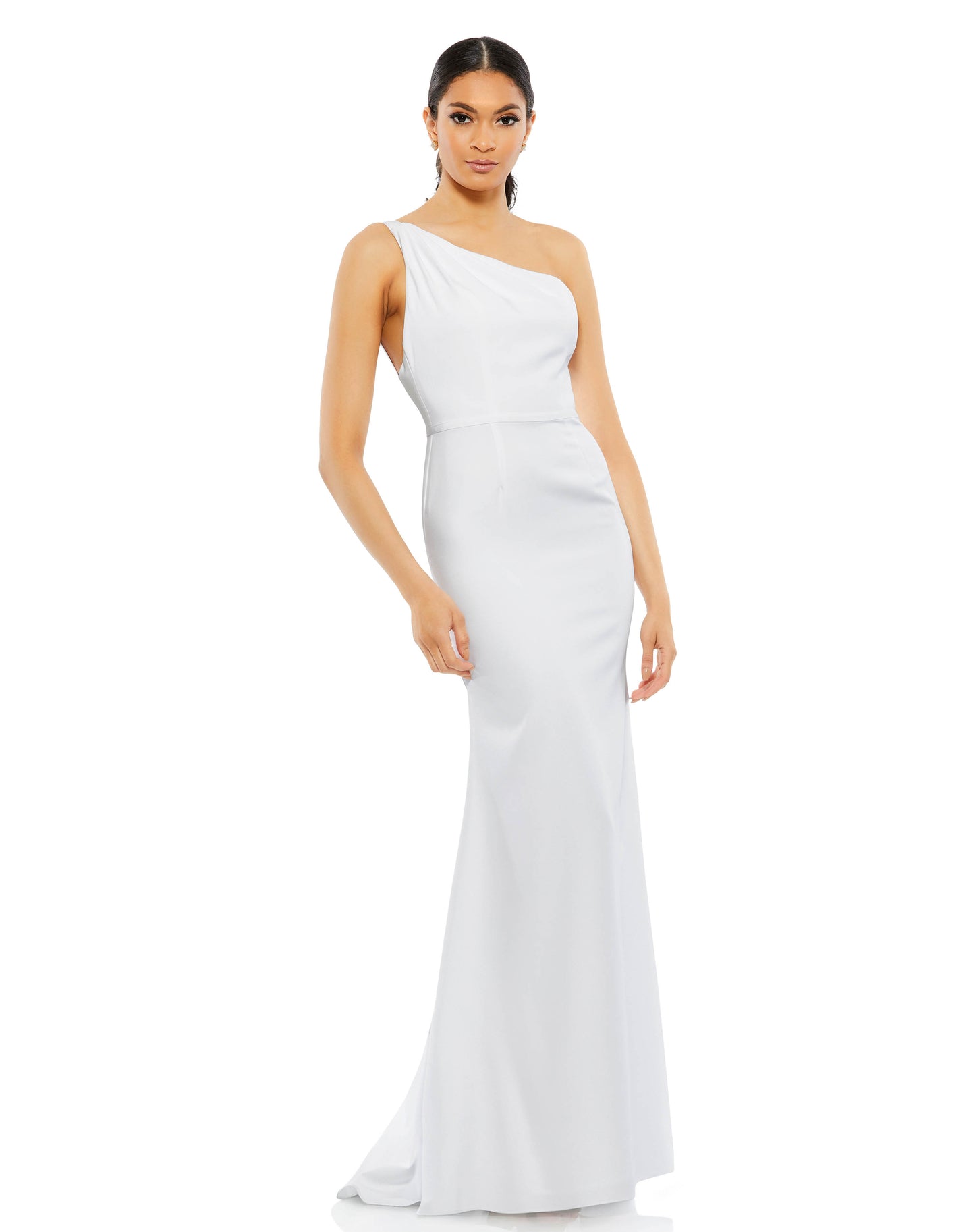 One Shoulder Jersey Mermaid Gown