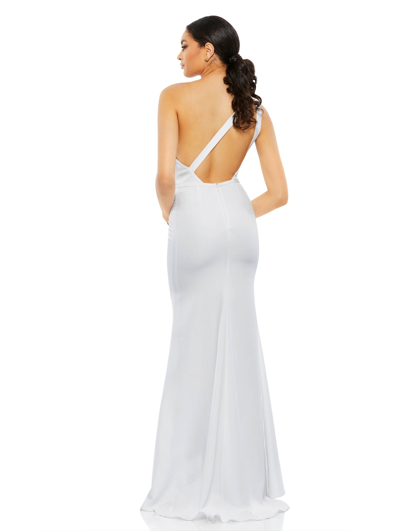 One Shoulder Jersey Mermaid Gown