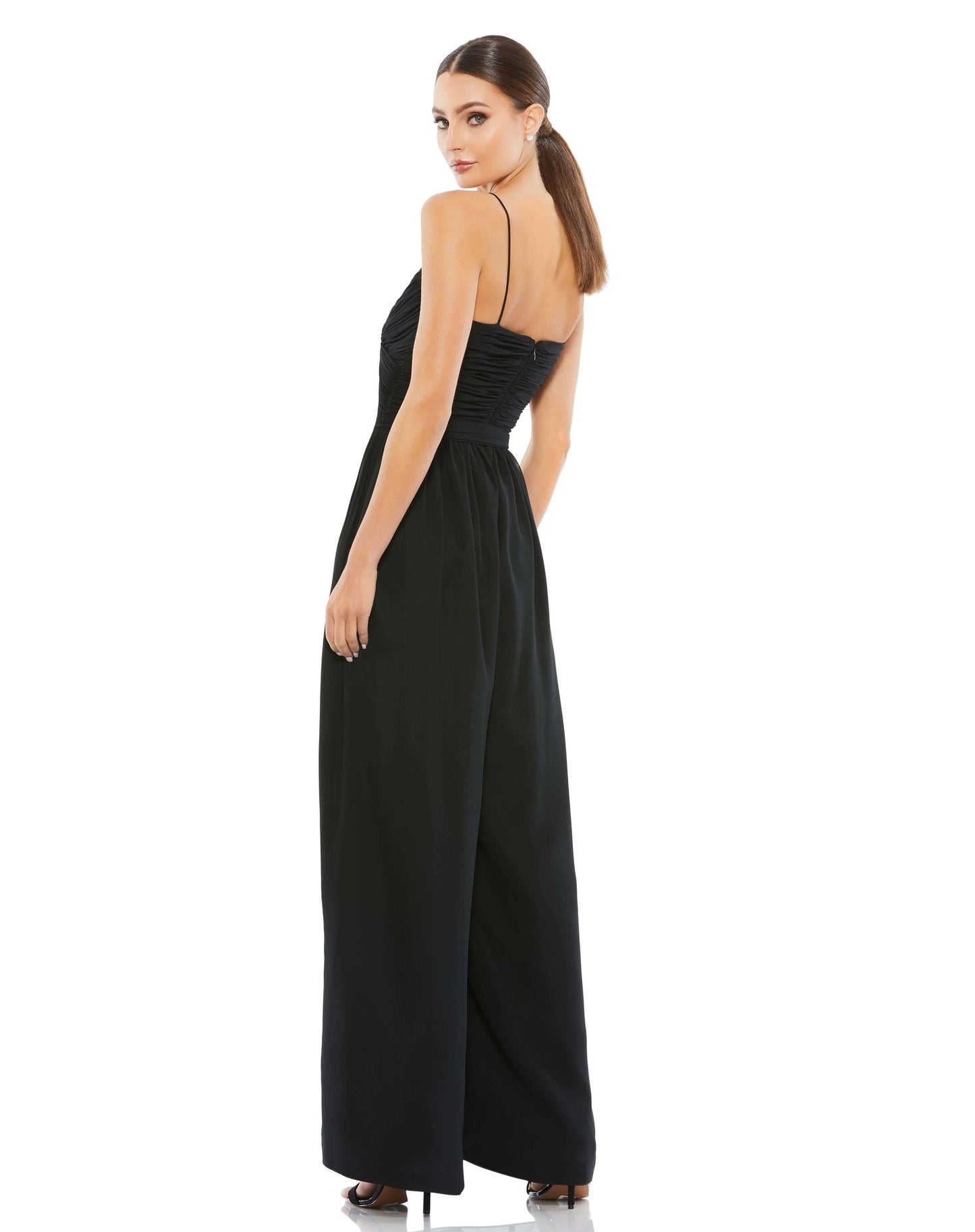 Mac Duggal Style#2651, Flowy Faux Wrap Jumpsuit, Chiffon,Floor Length,Jumpsuit,Open Back,sleeveless,V-Neck, $570.00