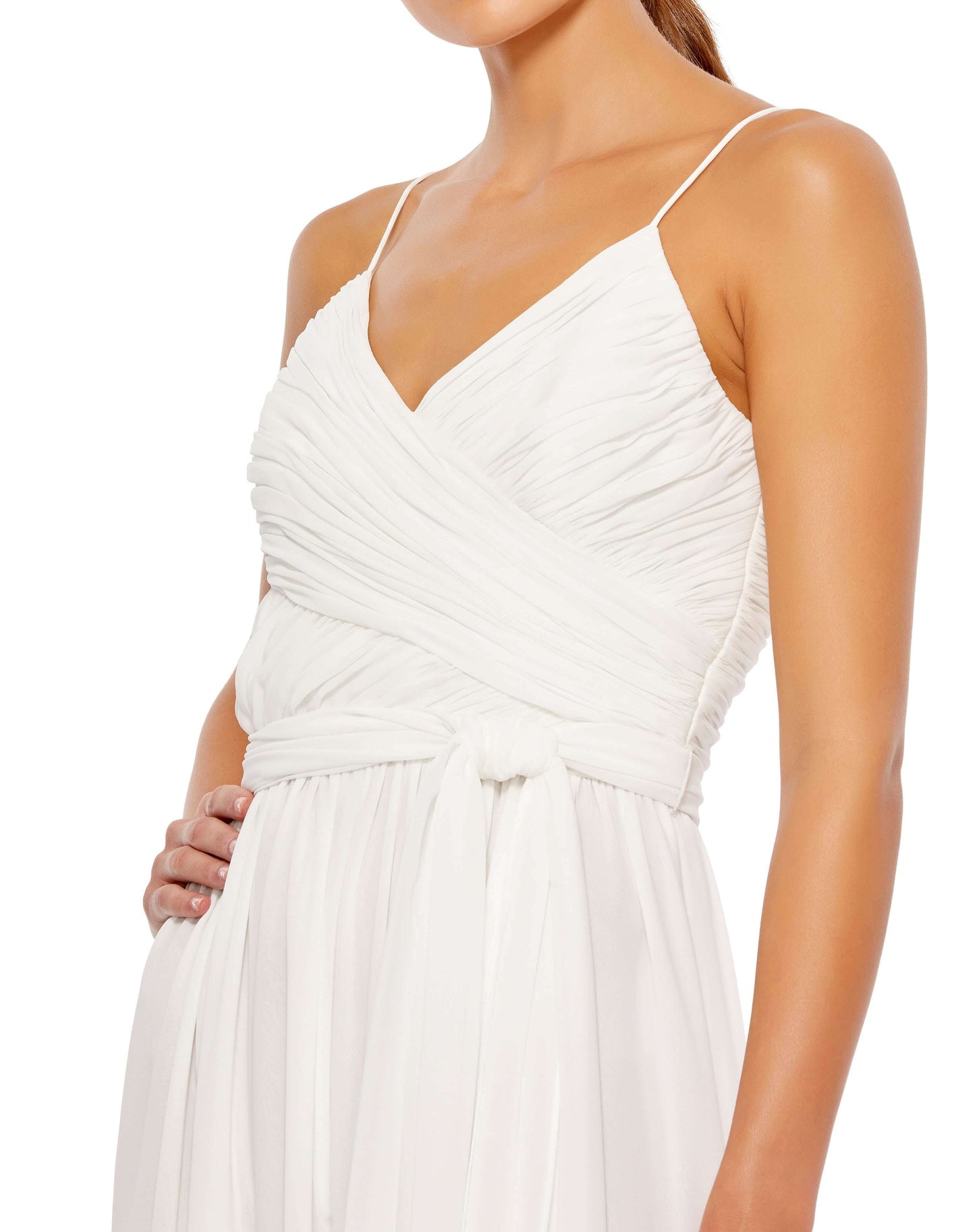 Mac Duggal Style#2651, Flowy Faux Wrap Jumpsuit, Chiffon,Floor Length,Jumpsuit,Open Back,sleeveless,V-Neck, $570.00