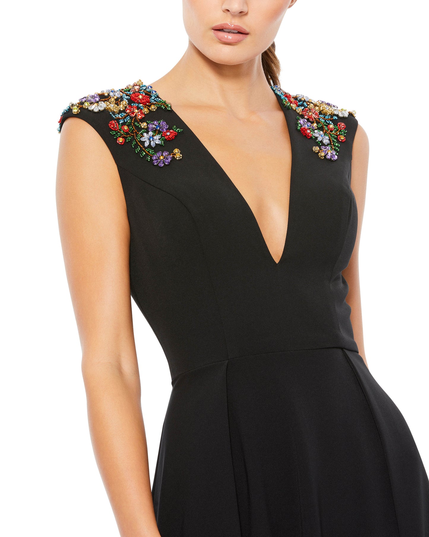 Floral Accented Evening Gown