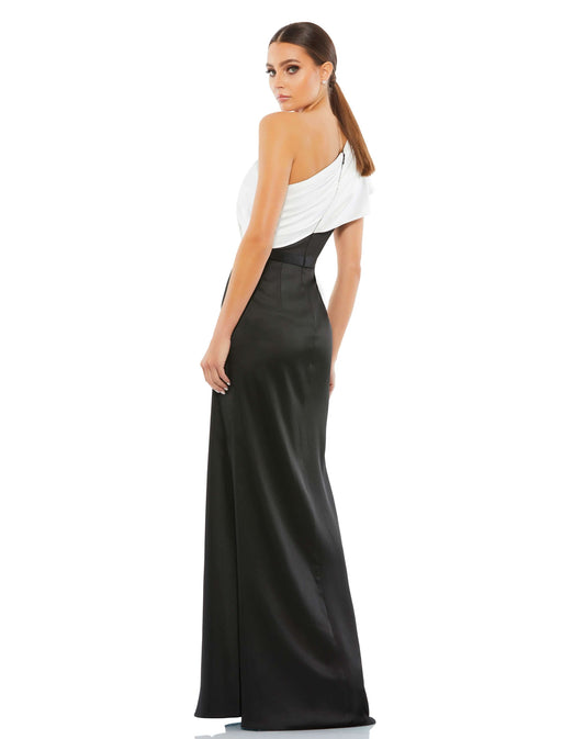 Mac Duggal Style#26599, Two Toned Ruffled One Shoulder Gown, Floor Length,One Shoulder,Ruffles,Sheath,Slit, $620.00