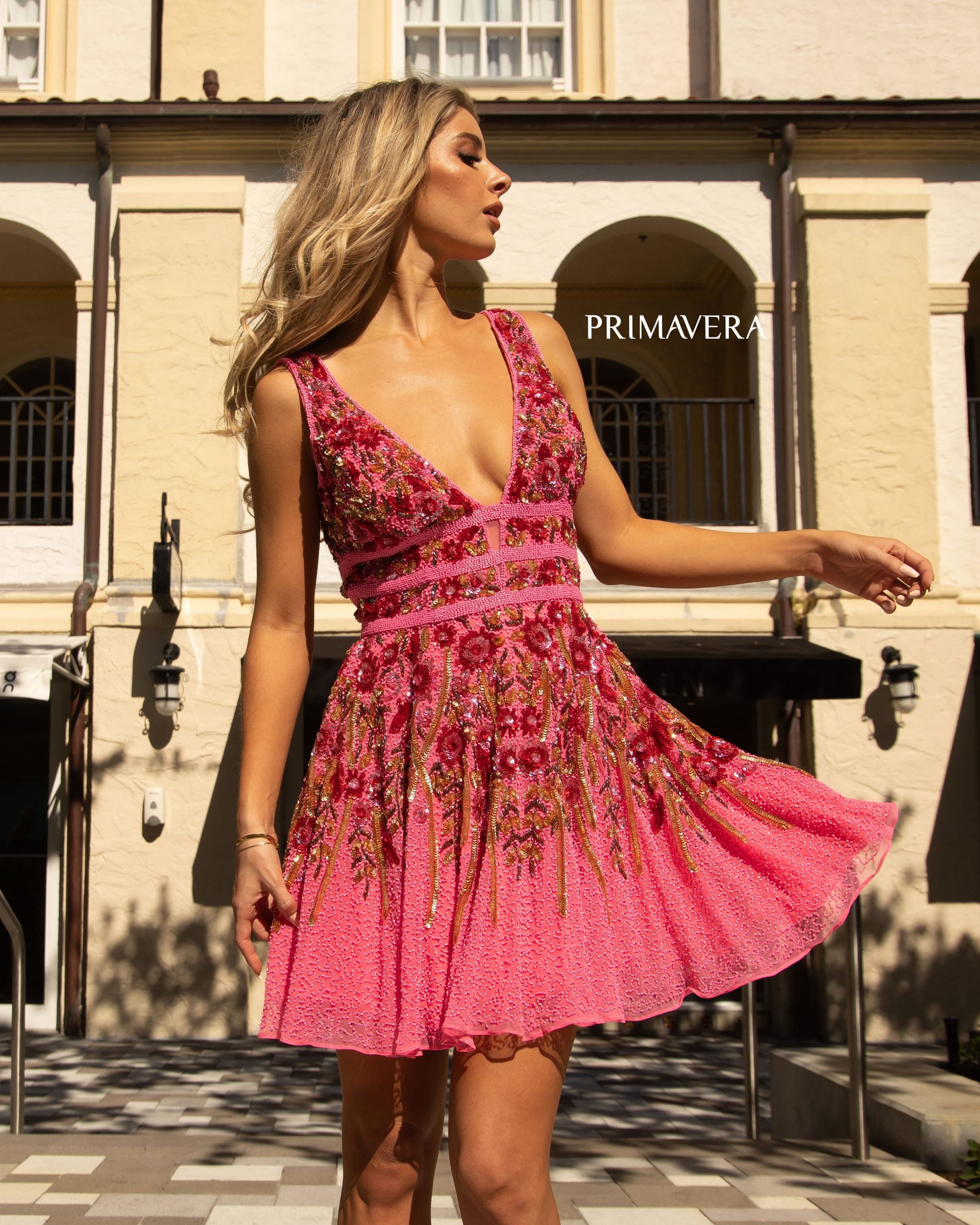 Sleeveless Beaded Short Dress – Elegant Threads