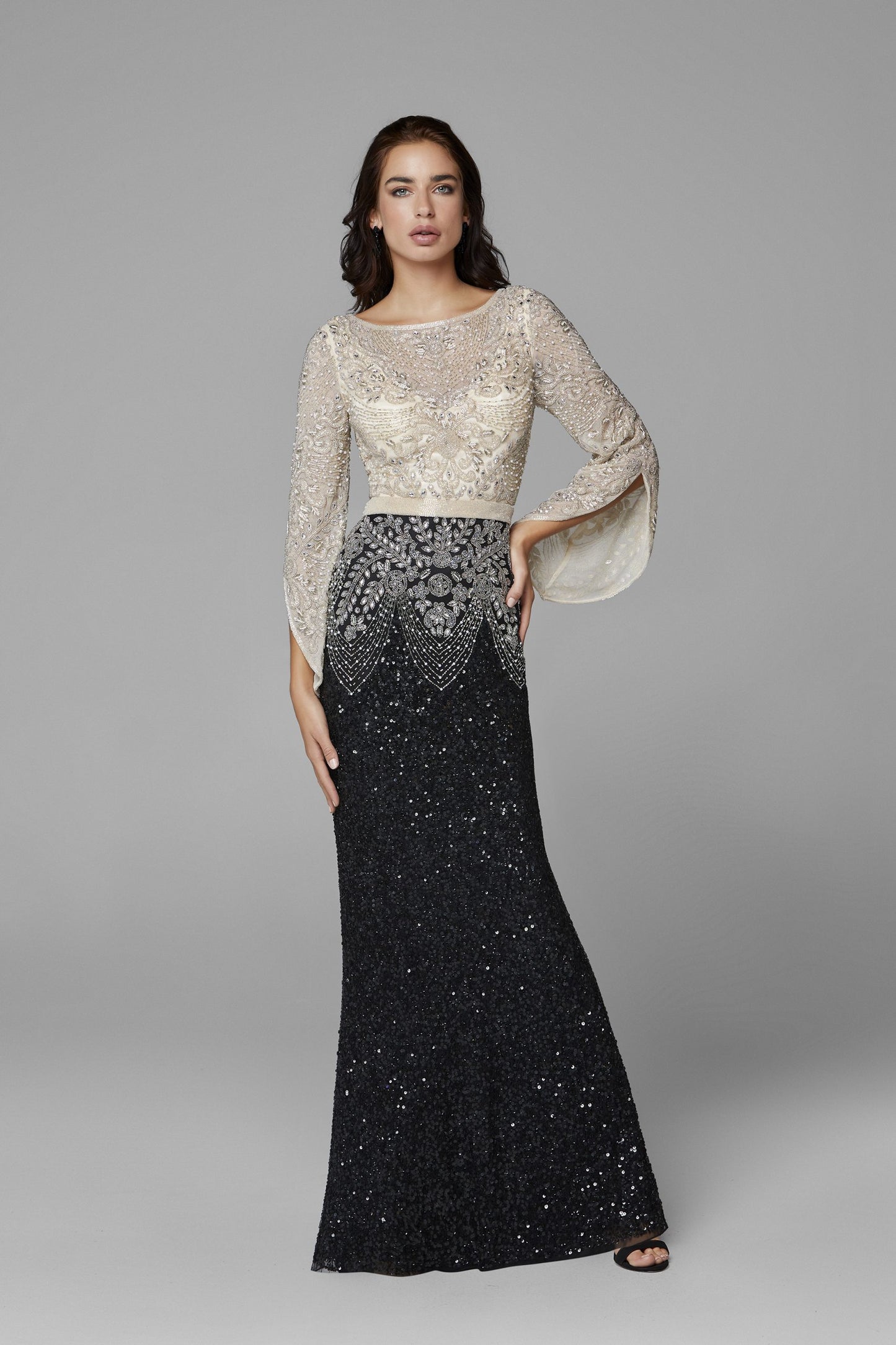 Primavera Style#3680, Bell Sleeve Beaded Evening Gown, , $750.00