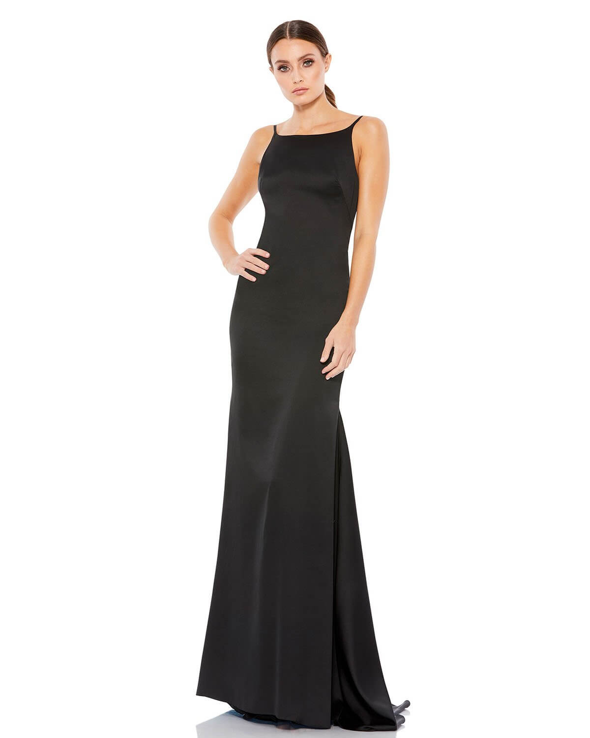 Mac Duggal Style#49104, Slinky Open-Back Cutout Gown, Floor Length,Open Back,Sheath,sleeveless, $495.00
