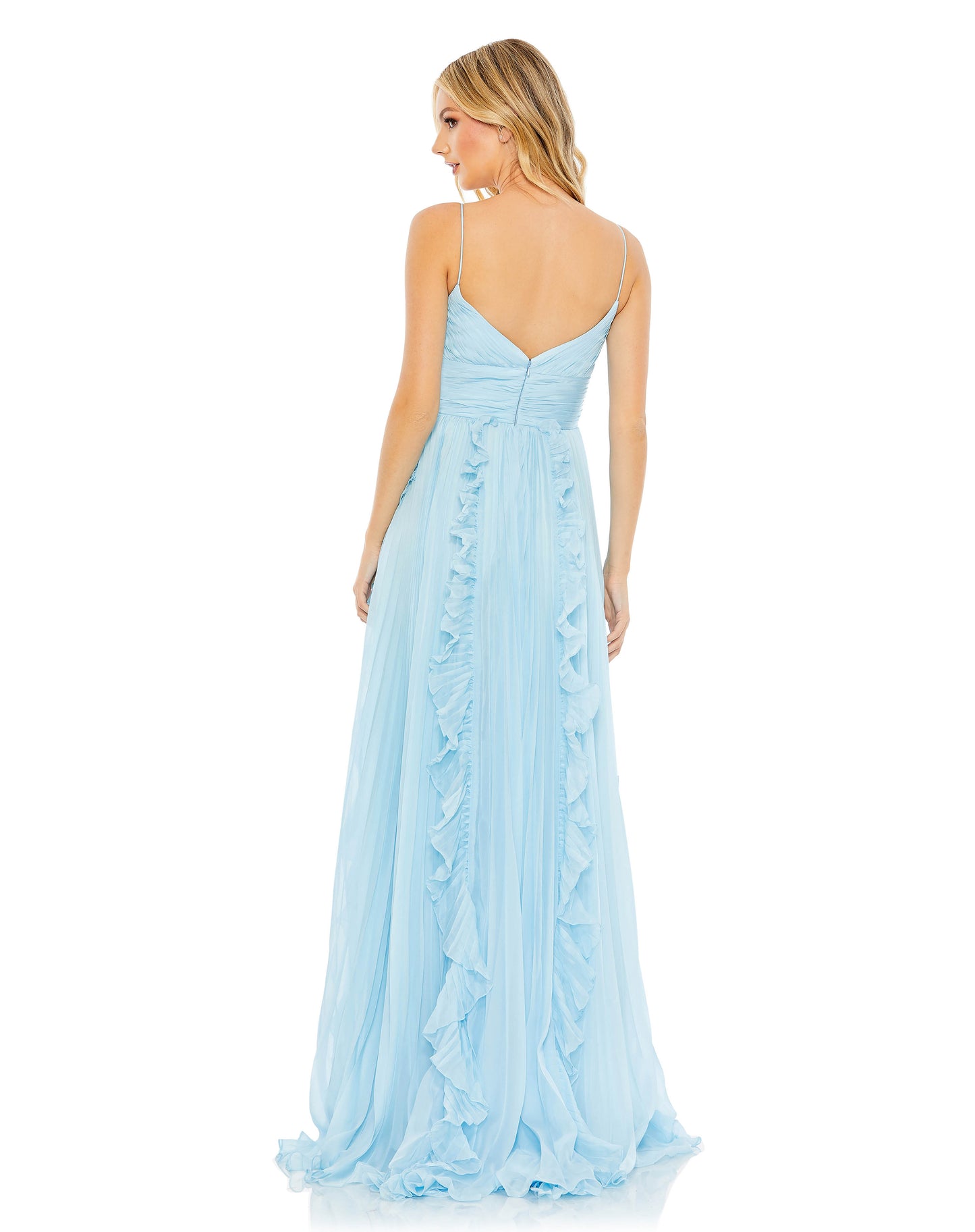 Pleated Sleeveless Flowy Gown