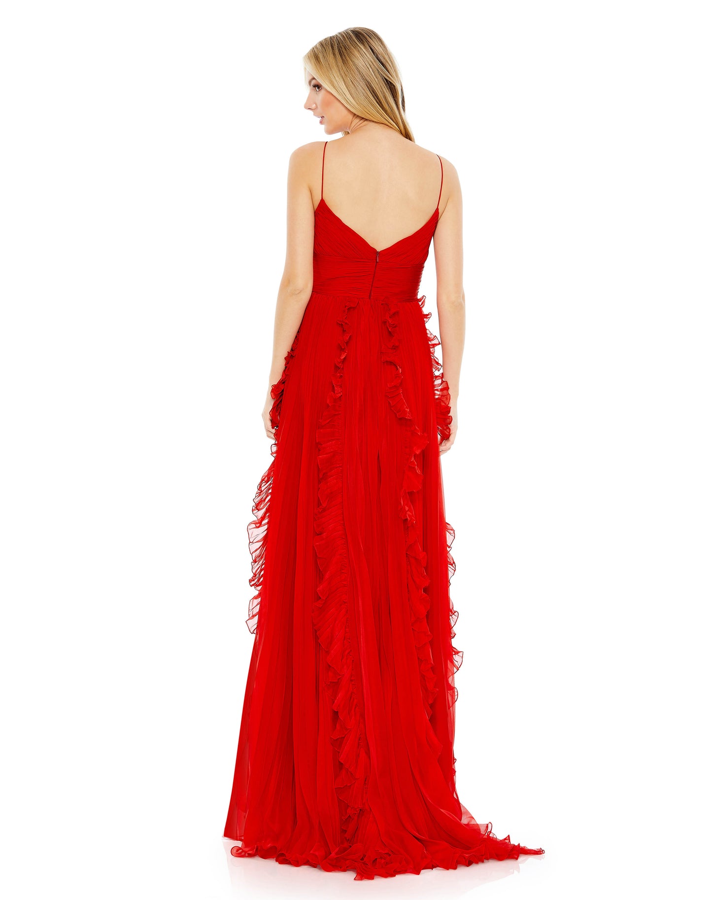 Pleated Sleeveless Flowy Gown