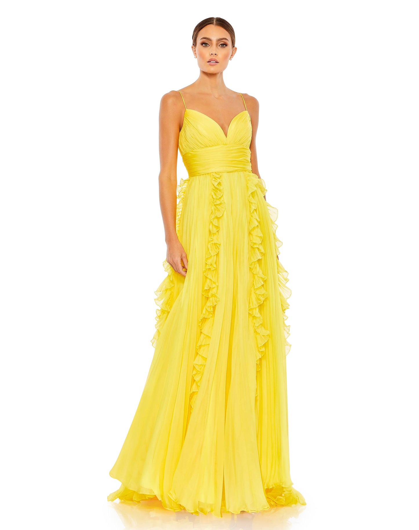 Pleated Sleeveless Flowy Gown