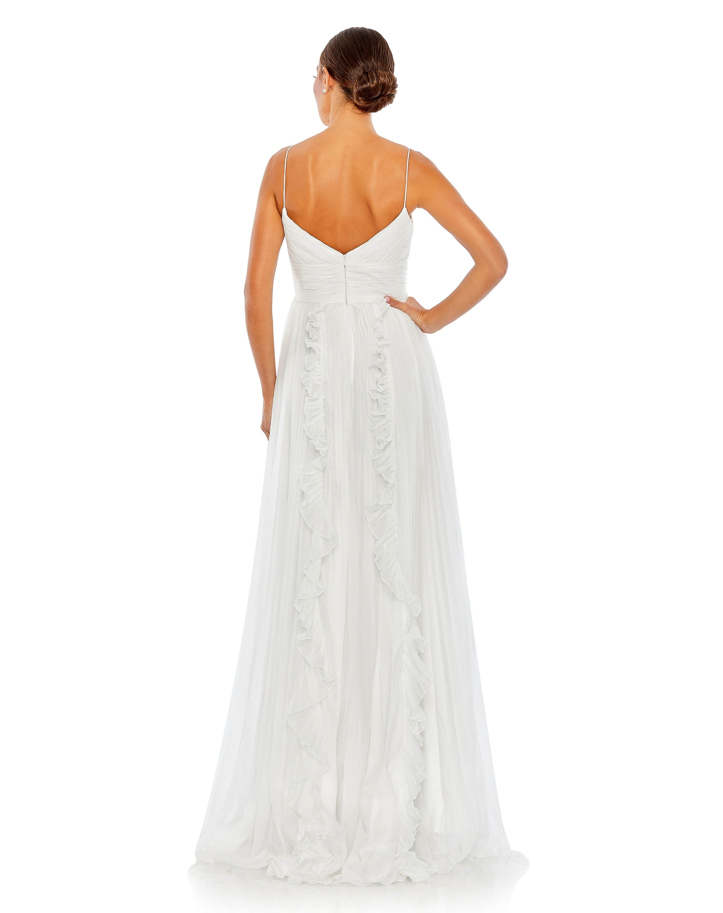 Pleated Sleeveless Flowy Gown