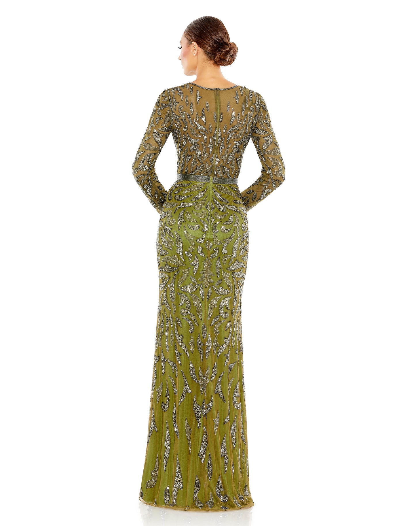 Mac Duggal Style#5124, Beaded Long Sleeve Evening Gown, Floor Length,long sleeve,Newest Arrivals,Sequin,Sheath, $850.00