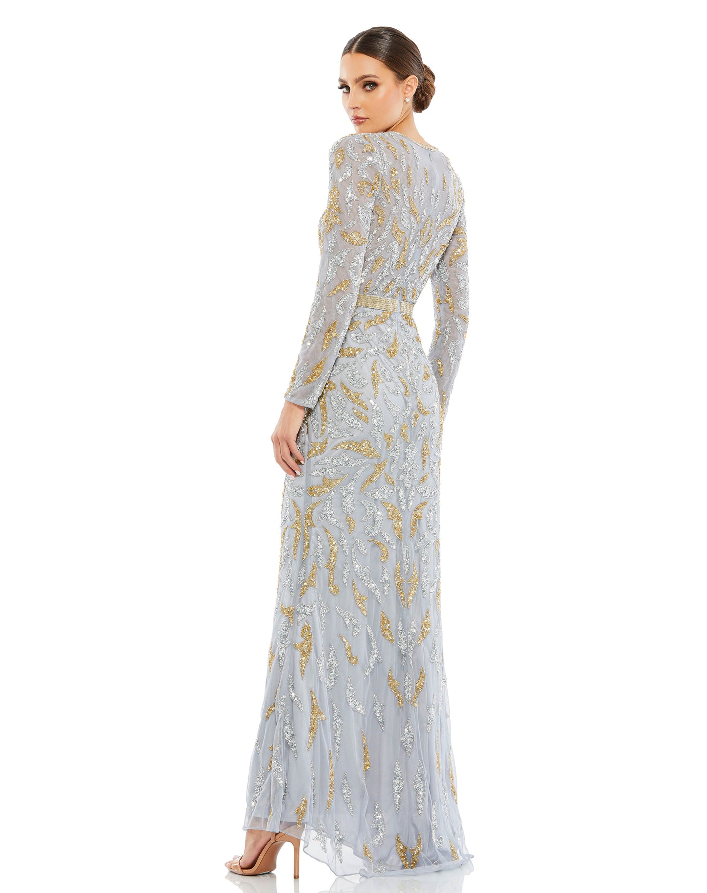 Mac Duggal Style#5124, Beaded Long Sleeve Evening Gown, Floor Length,long sleeve,Newest Arrivals,Sequin,Sheath, $850.00