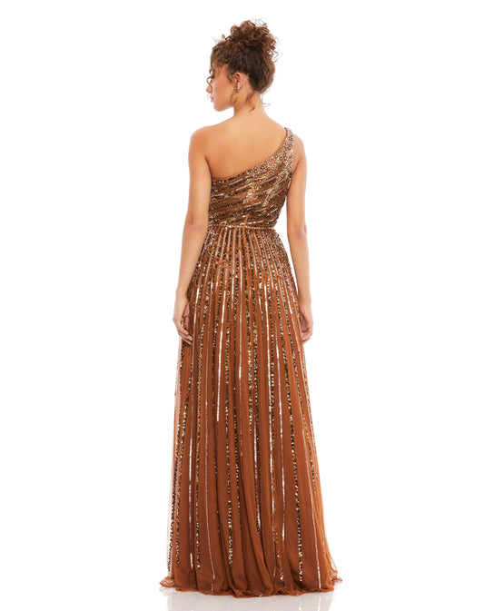 Mac Duggal Style#5220, Embellished One Shoulder A-Line Gown, A line,Floor Length,One Shoulder,sleeveless, $850.00