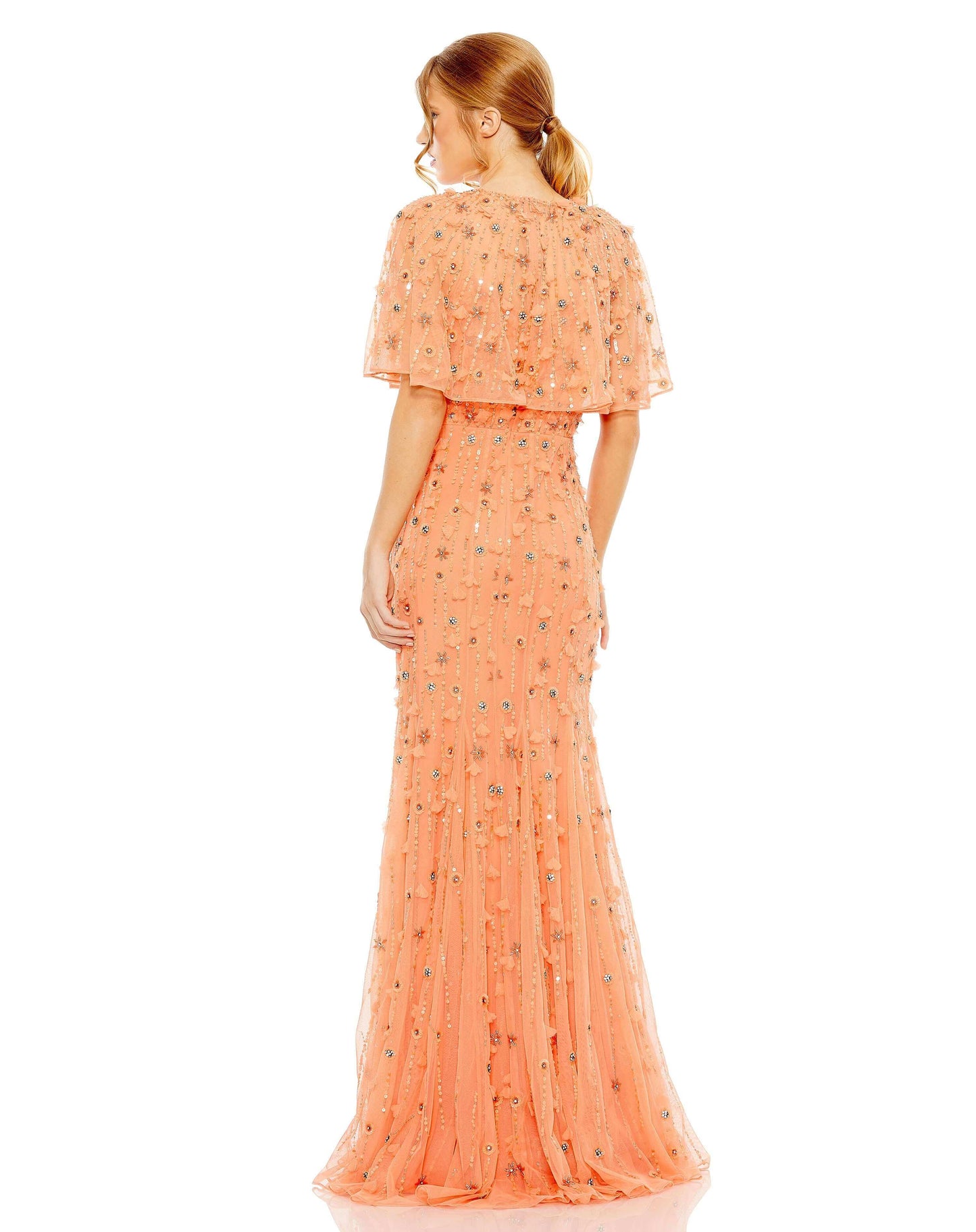 Mac Duggal Style#93653, Embellished Illusion Cape Sleeve Trumpet Gown, Cape Sleeves,Floor Length,Newest Arrivals, $925.00