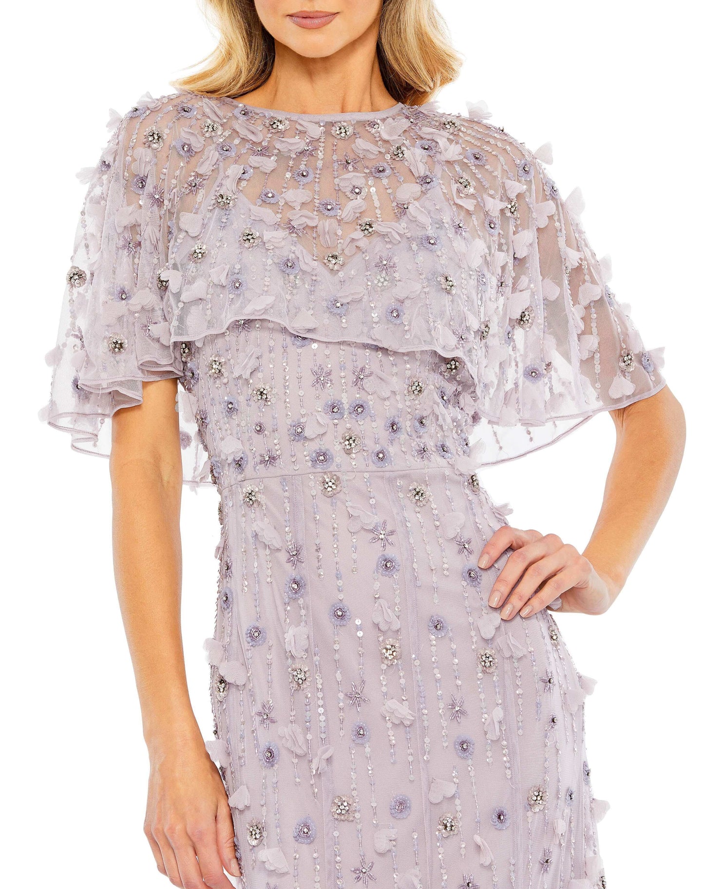 Mac Duggal Style#93653, Embellished Illusion Cape Sleeve Trumpet Gown, Cape Sleeves,Floor Length,Newest Arrivals, $925.00