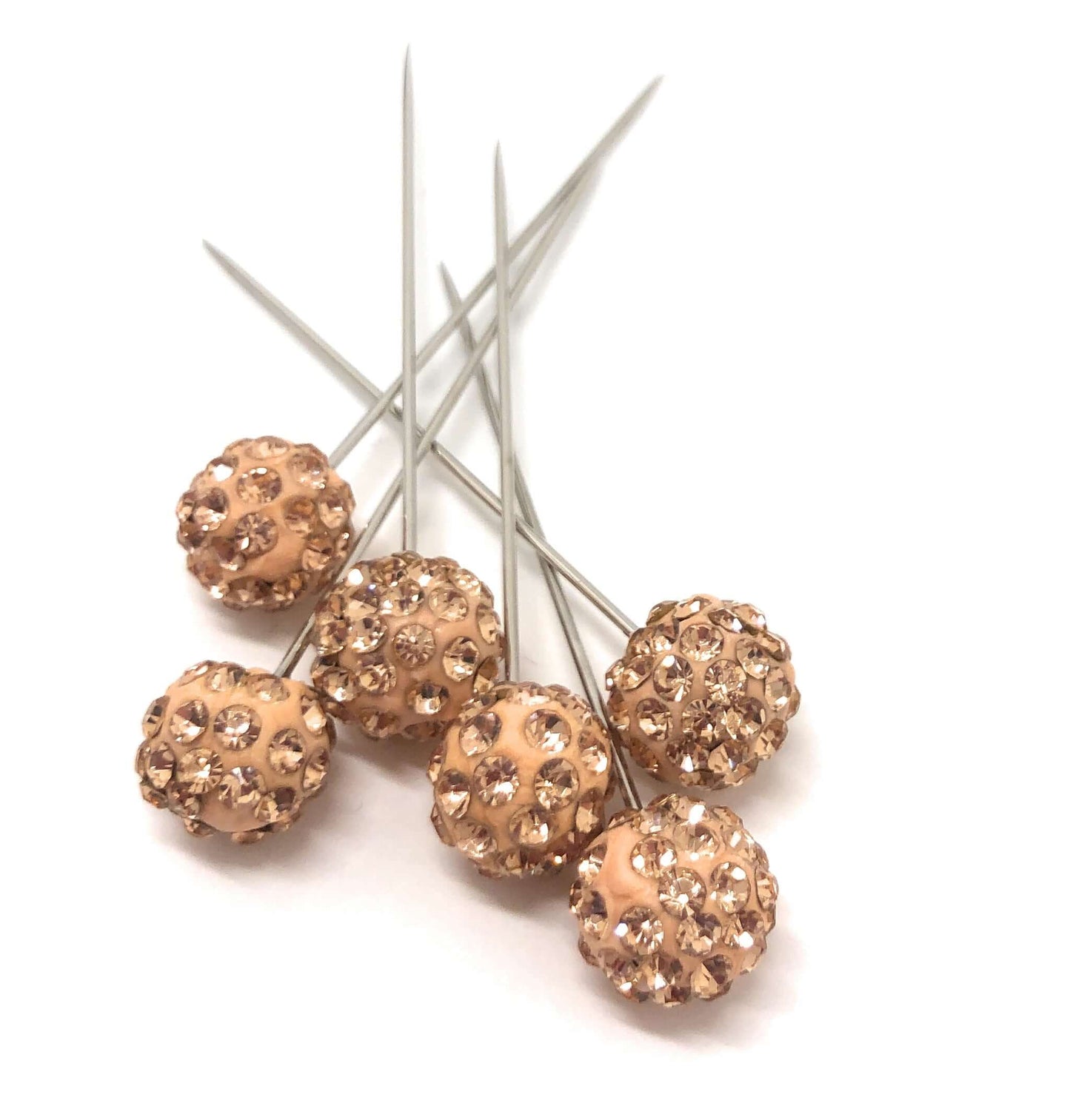 Elegant Threads Style#, Long Crystal Ball Brooch Pin - 2 Pcs Set, Hijab Pins,Pins, $4.95