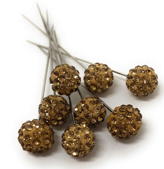 Elegant Threads Style#, Long Crystal Ball Brooch Pin - 2 Pcs Set, Hijab Pins,Pins, $4.95