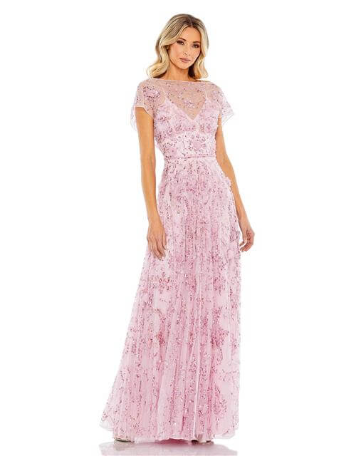 Mac Duggal Style#93685, Embellished Ilusion Cap Sleeve Gown, SALE, $750.00