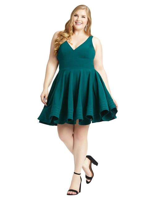 Versatile V-Neck Fit & Flare Dress