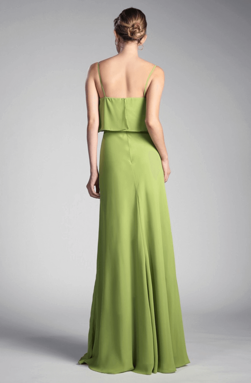 Cinderella Divine Style#CF074, Spaghetti Straps Chiffon gown, A line,CD#8,Floor Length,Open Back,sleeveless,V-Neck, $95.00