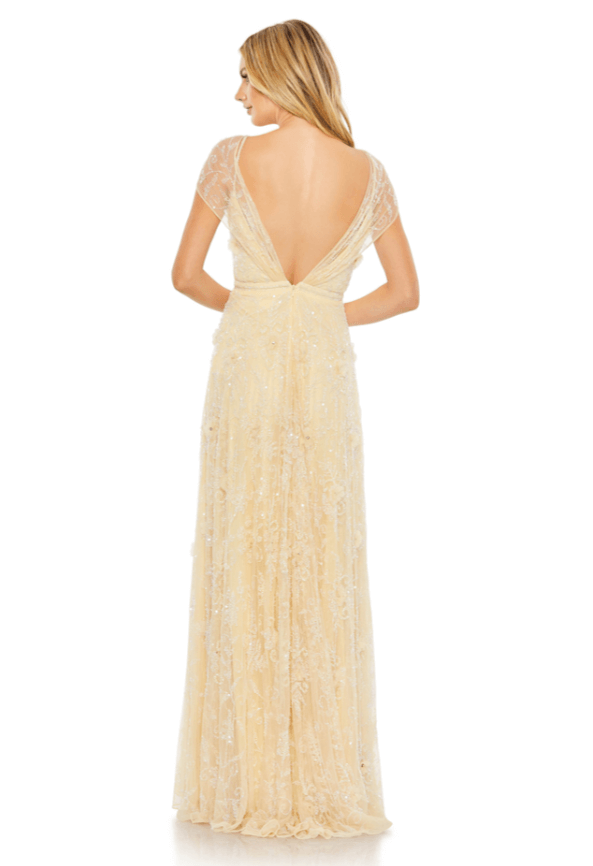 Mac Duggal Style#93685, Embellished Ilusion Cap Sleeve Gown, SALE, $750.00