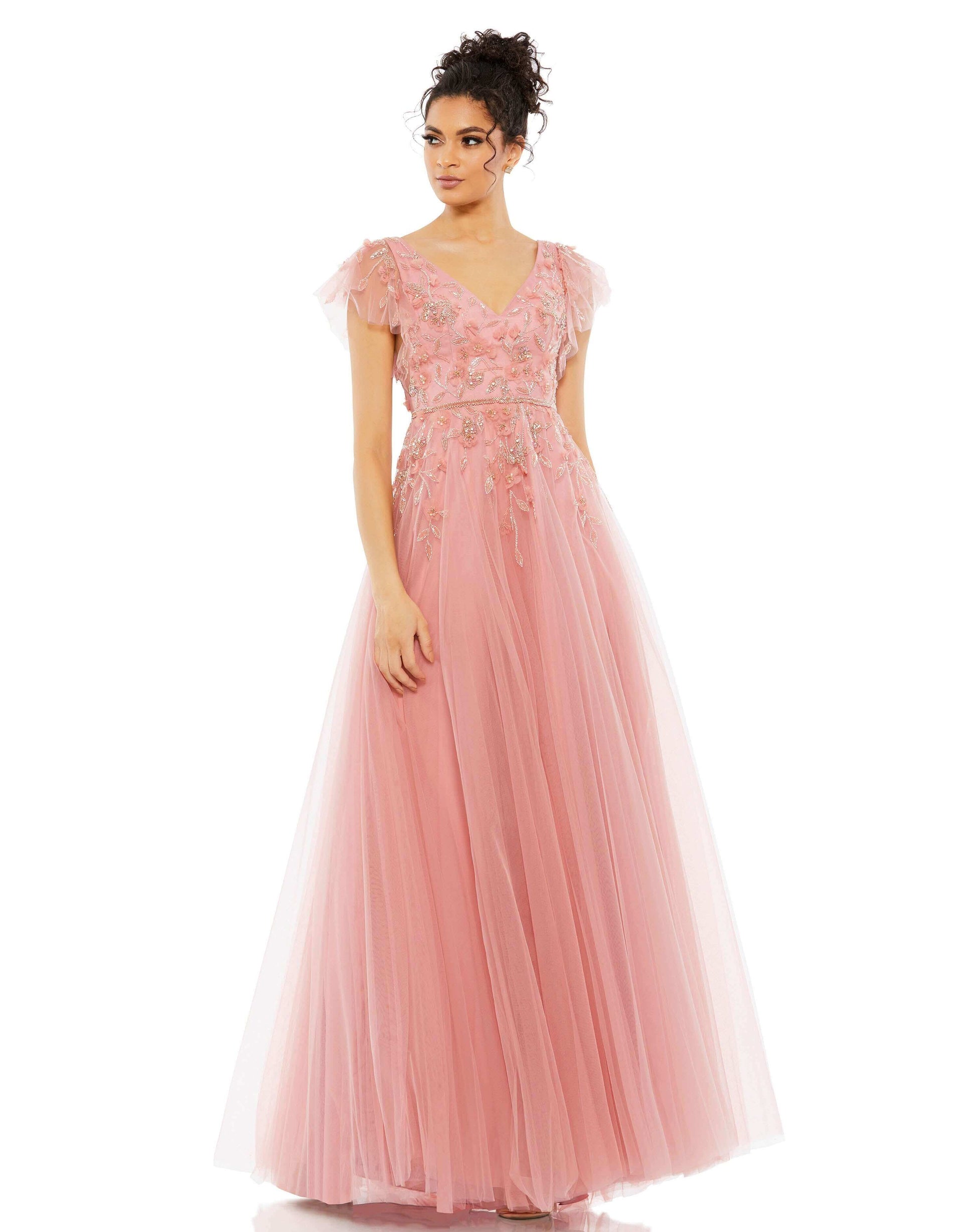 Mac Duggal Style#11224, Embellished Cap Sleeve V Neck Gown, Ball Gown,Cap Sleeve,Floor Length,SALE,Tulle, $875.00