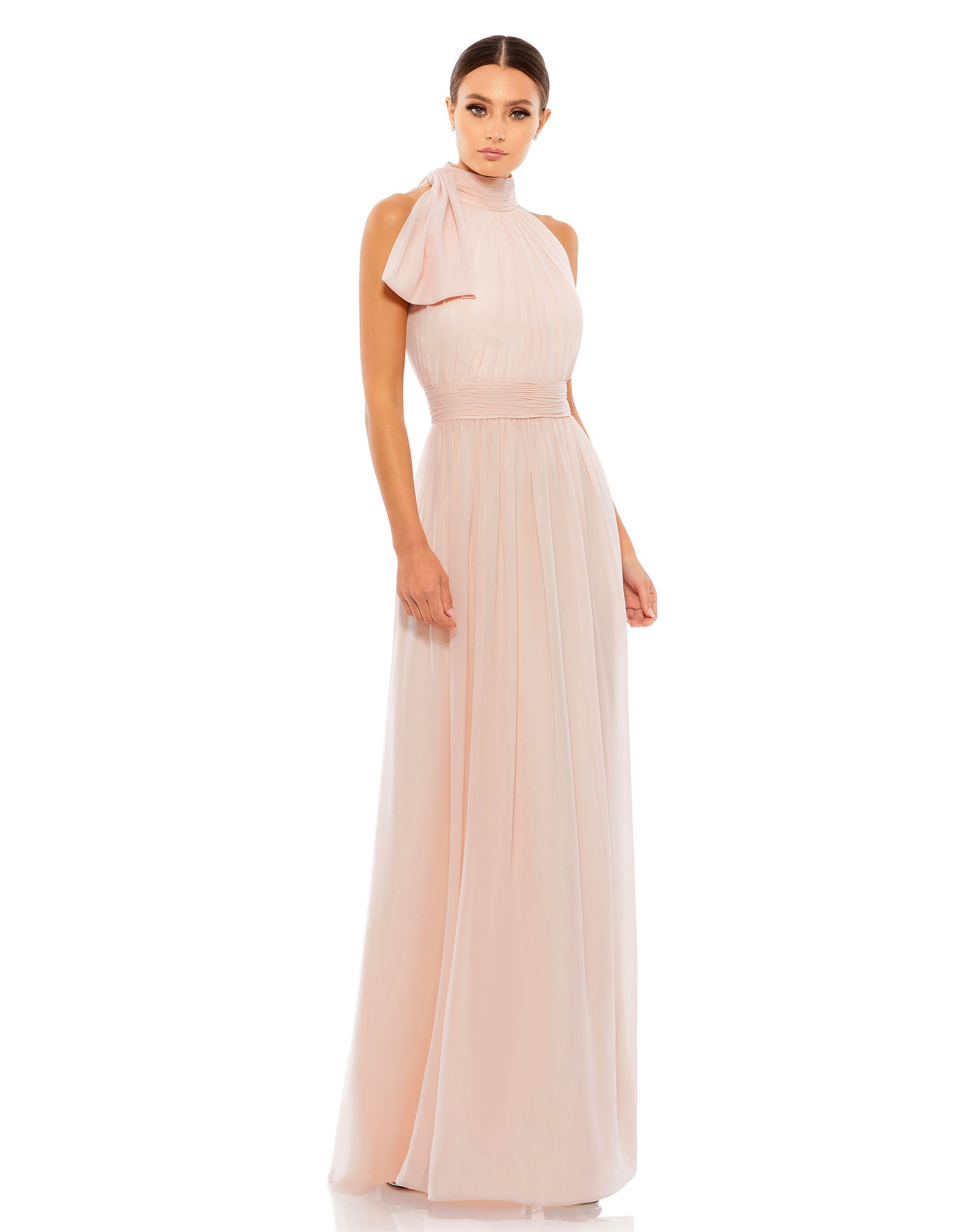 High Neck Chiffon Gown