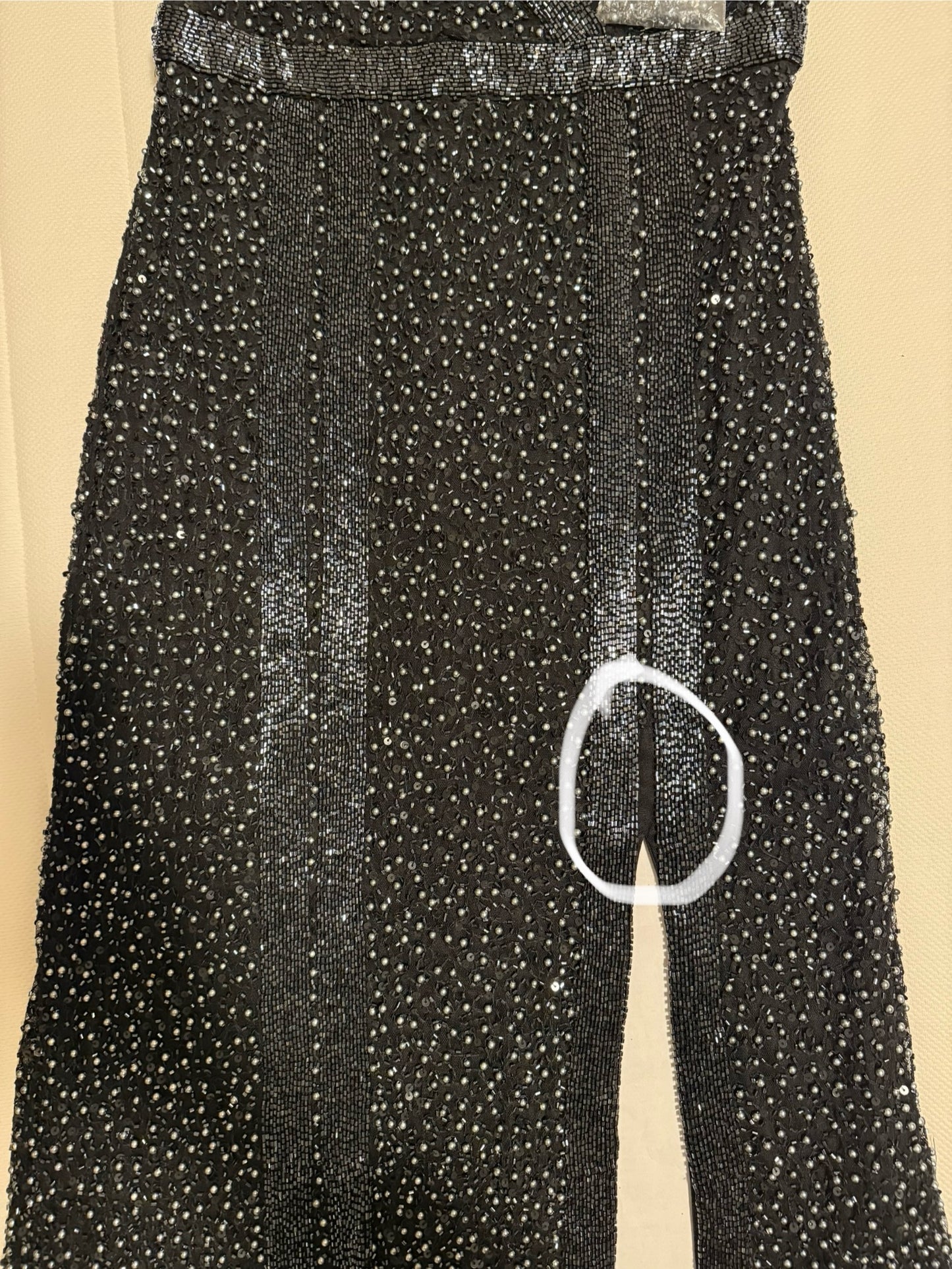 Long Sleeve Beaded Long Gown