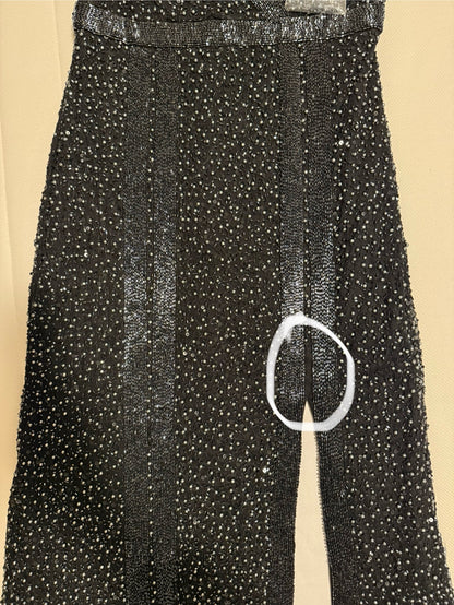 Long Sleeve Beaded Long Gown