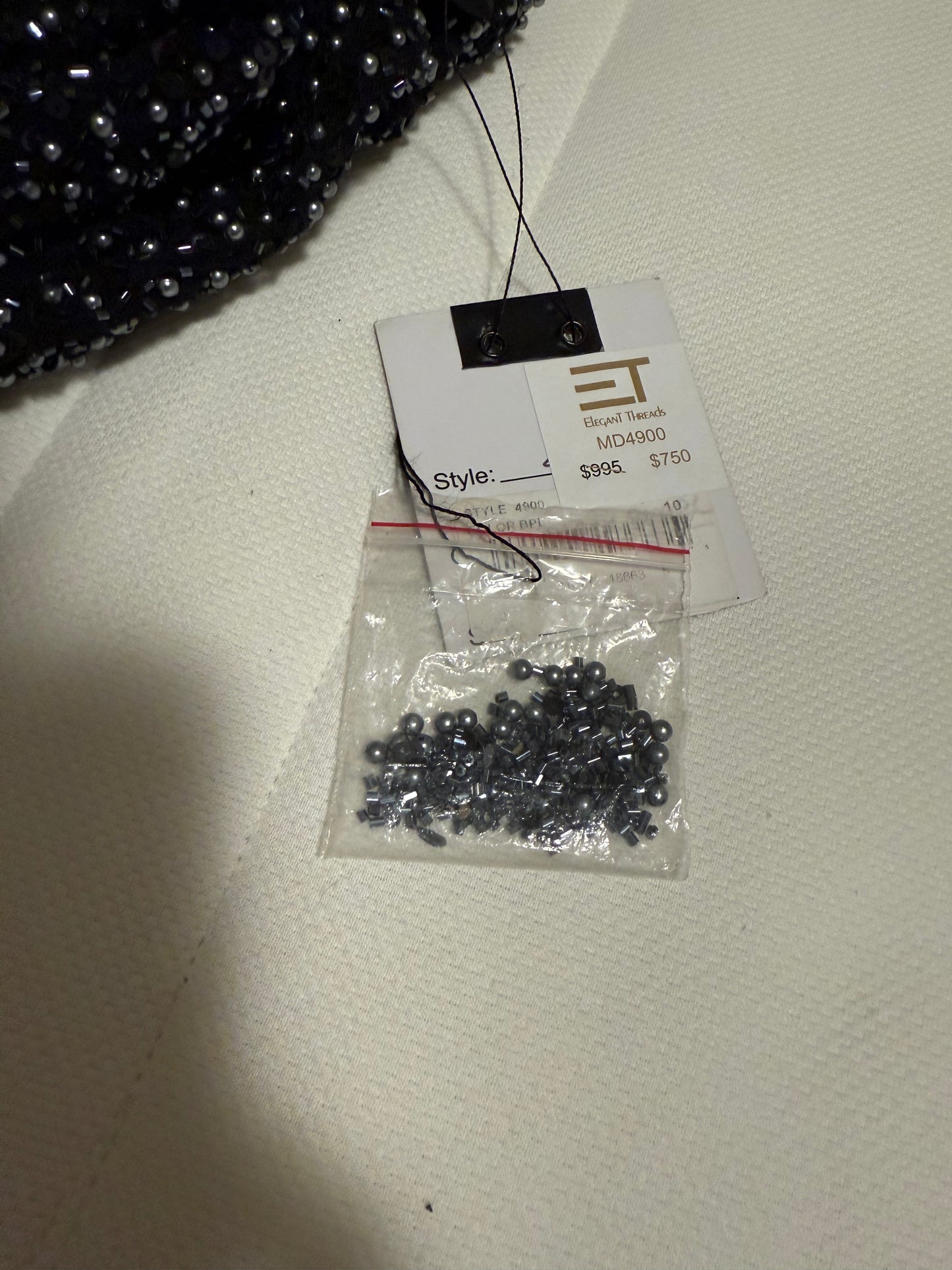 Long Sleeve Beaded Long Gown