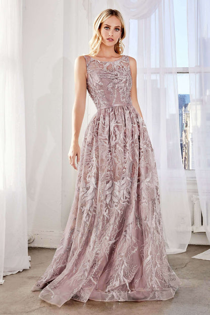 Cinderella Divine Style#CR852, Sleeveless A-line formal Gown, A line,CD#1,Floor Length,Open Back,sleeveless, $450.00