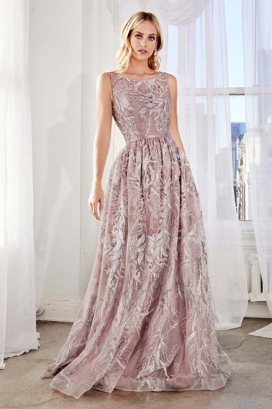 Sleeveless A-line formal Gown