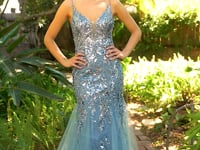 Fitted Mermaid Gown With Beaded Lace Applique