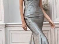 Off The Shoulder Metallic Mermaid Gown