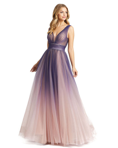 Purple Ombre Tulle Ball Gown