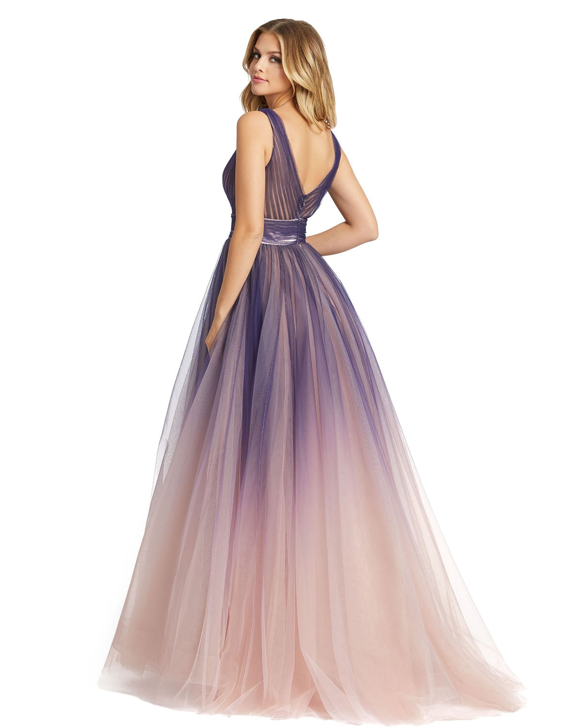 Purple Ombre Tulle Ball Gown