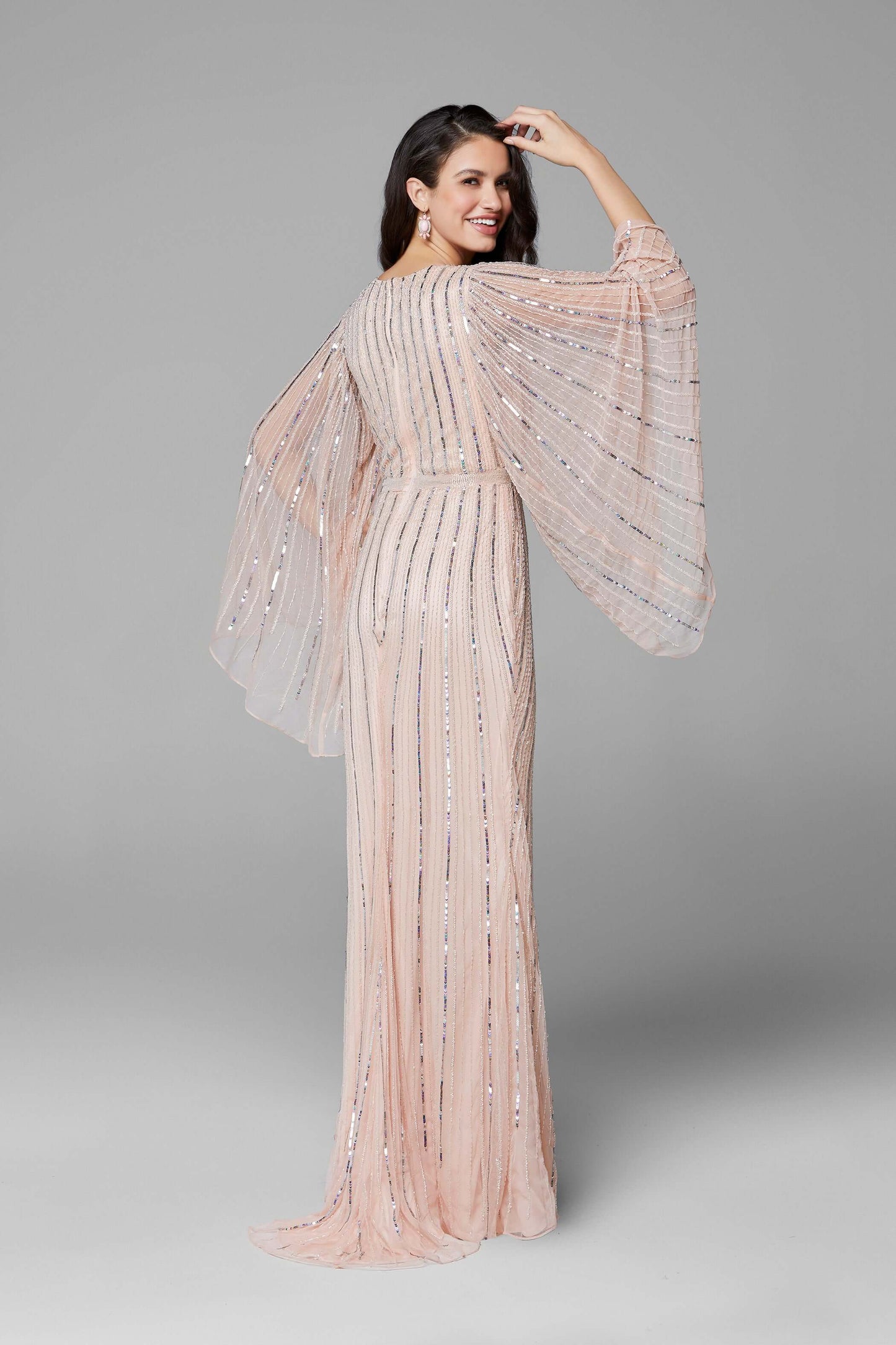 Primavera Style#3672, Bell Sleeve Sequin Evening Gown, , $750.00