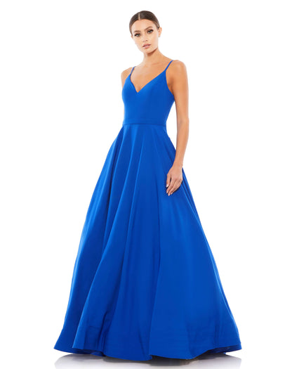 Mac Duggal Style#48855, Classic A-Line V-Neck Ballgown, A line,Ball Gown,Floor Length,Open Back,sleeveless,V-Neck, $620.00