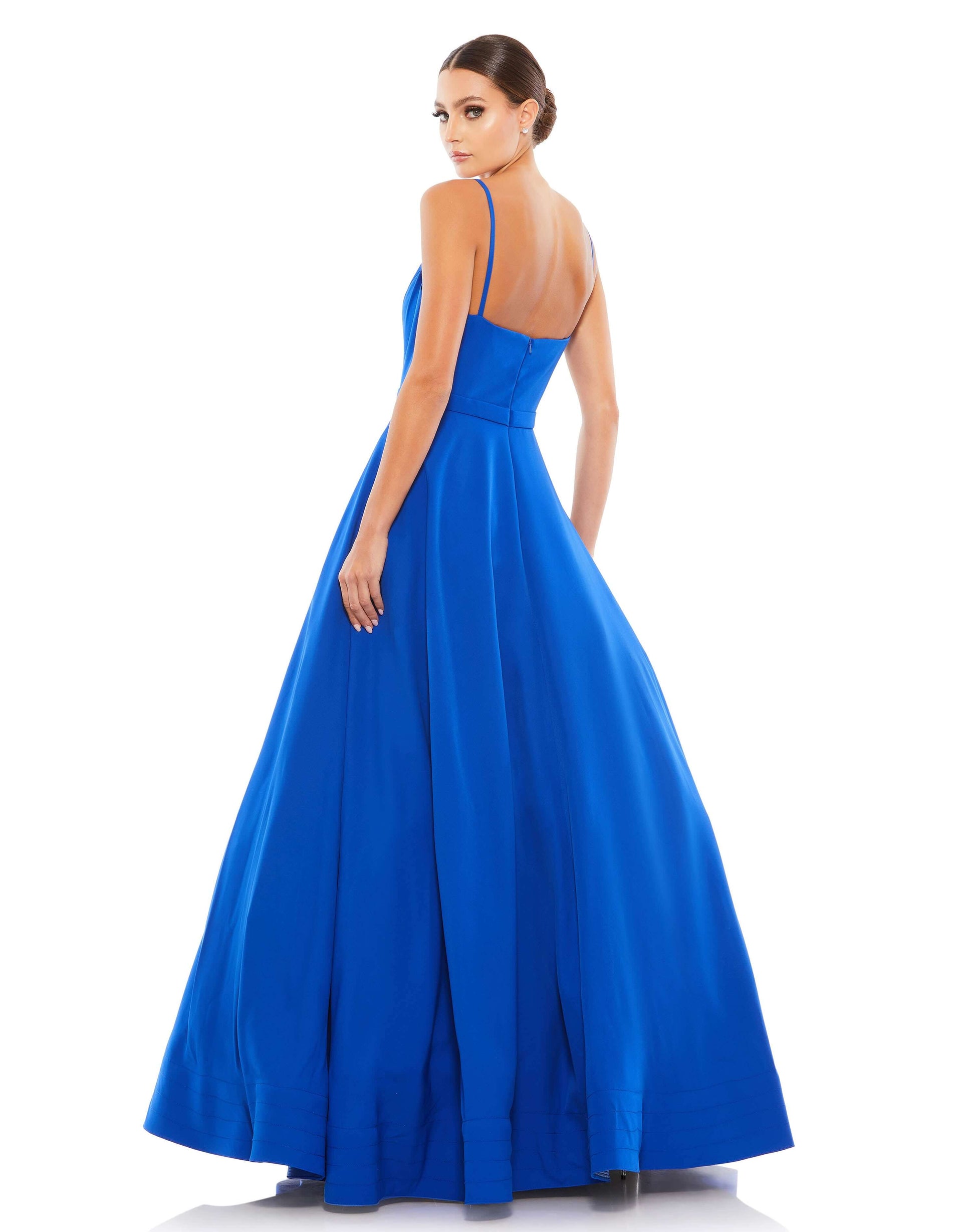 Mac Duggal Style#48855, Classic A-Line V-Neck Ballgown, A line,Ball Gown,Floor Length,Open Back,sleeveless,V-Neck, $620.00