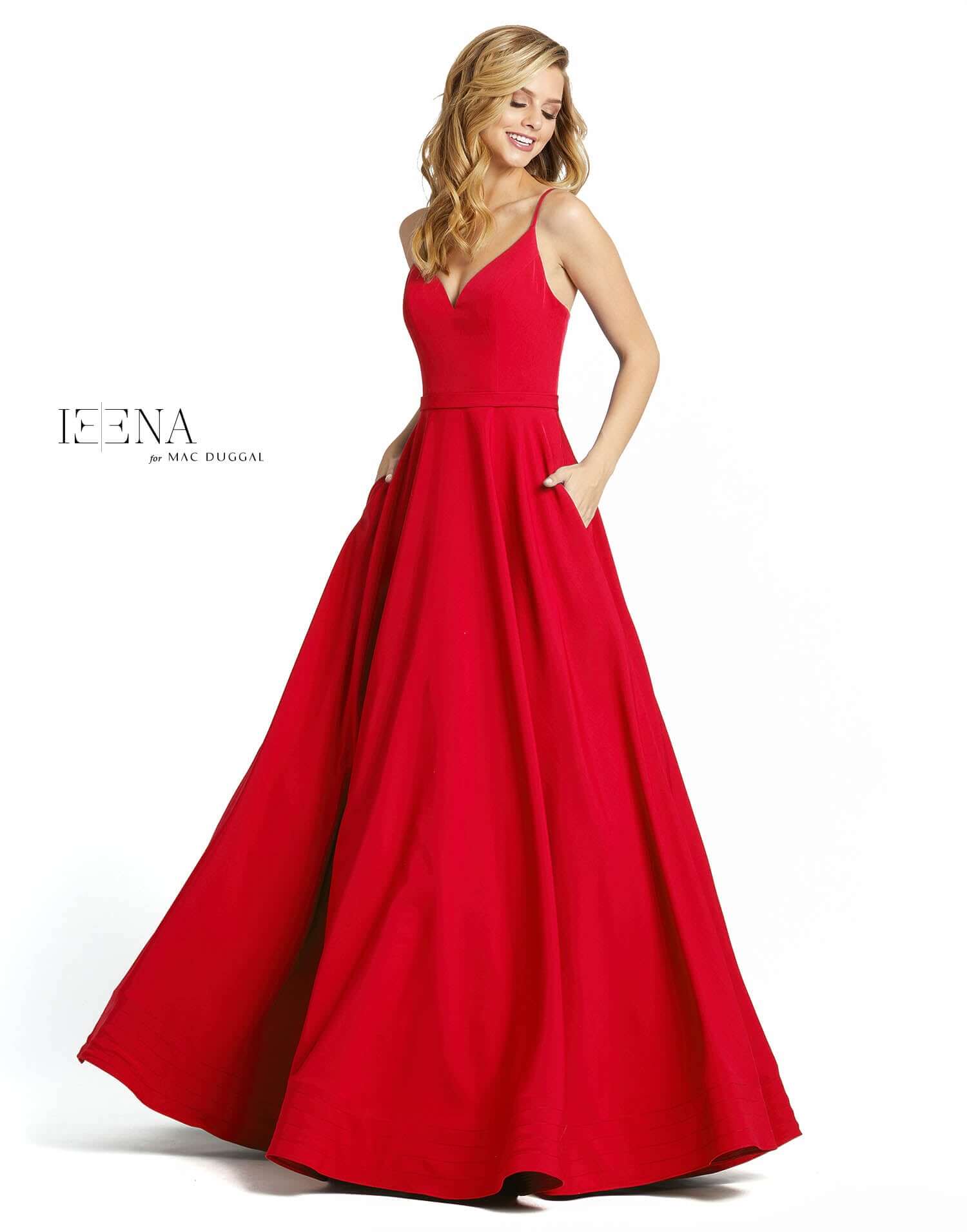 Mac Duggal Style#48855, Classic A-Line V-Neck Ballgown, A line,Ball Gown,Floor Length,Open Back,sleeveless,V-Neck, $620.00