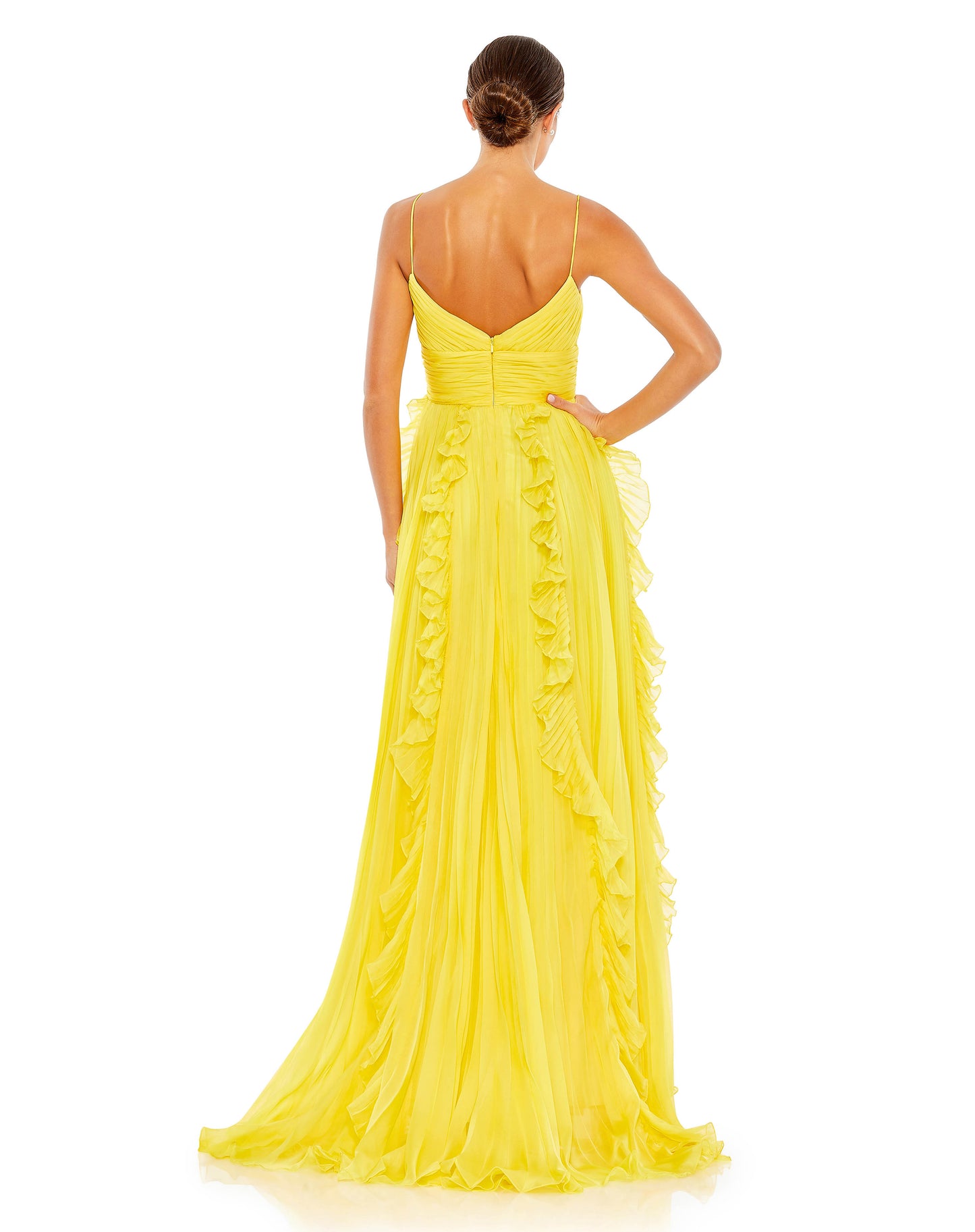 Pleated Sleeveless Flowy Gown