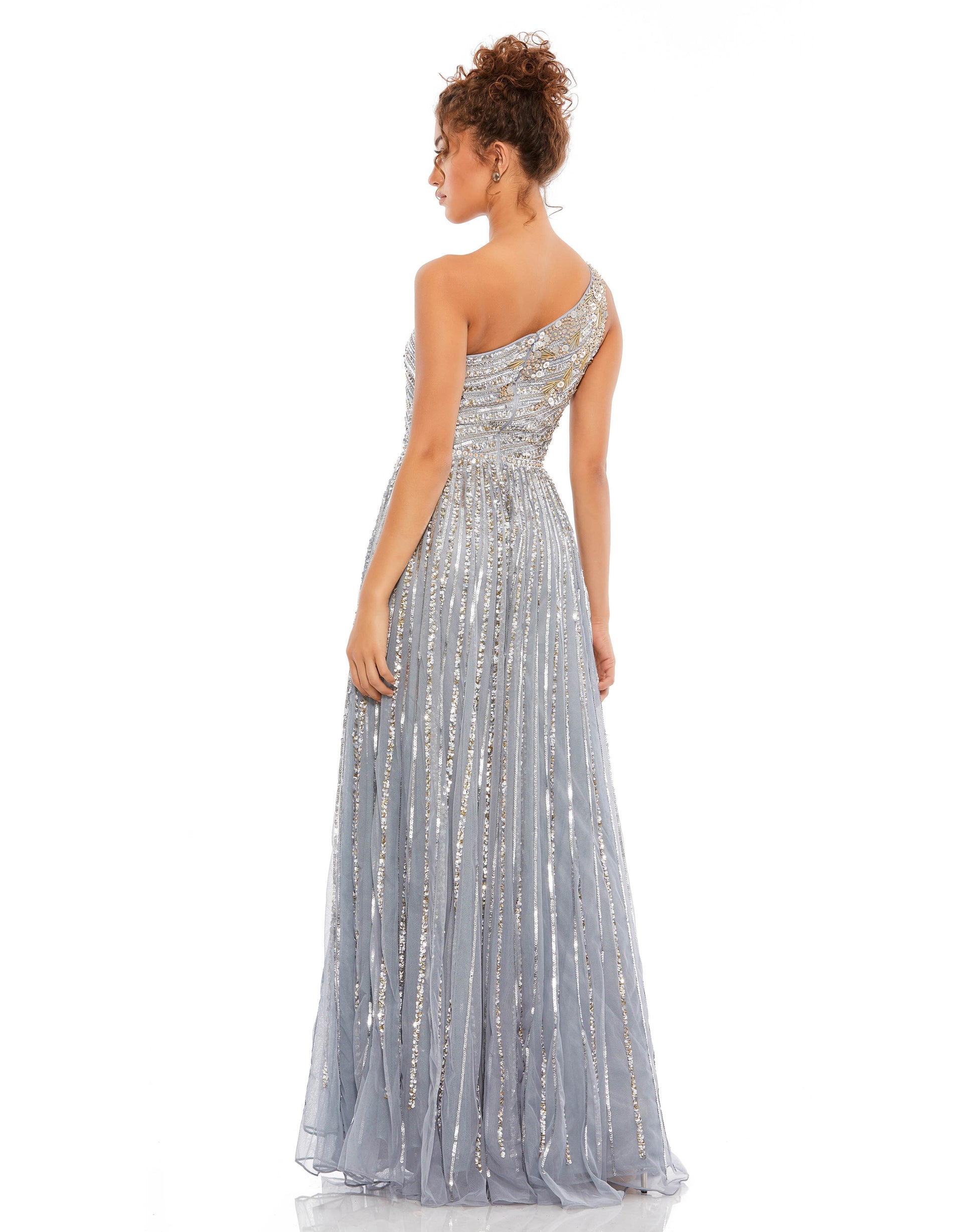 Mac Duggal Style#5220, Embellished One Shoulder A-Line Gown, A line,Floor Length,One Shoulder,sleeveless, $850.00