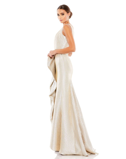 Mac Duggal Style#66975, One Shoulder Metallic Ruffled Evening Gown, Floor Length,One Shoulder,Ruffles,SALE,Slit, $870.00
