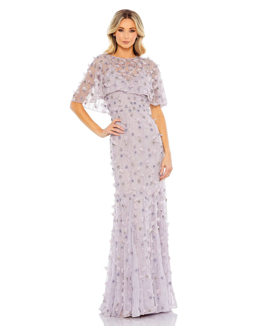 Mac Duggal Style#93653, Embellished Illusion Cape Sleeve Trumpet Gown, Cape Sleeves,Floor Length,Newest Arrivals, $925.00
