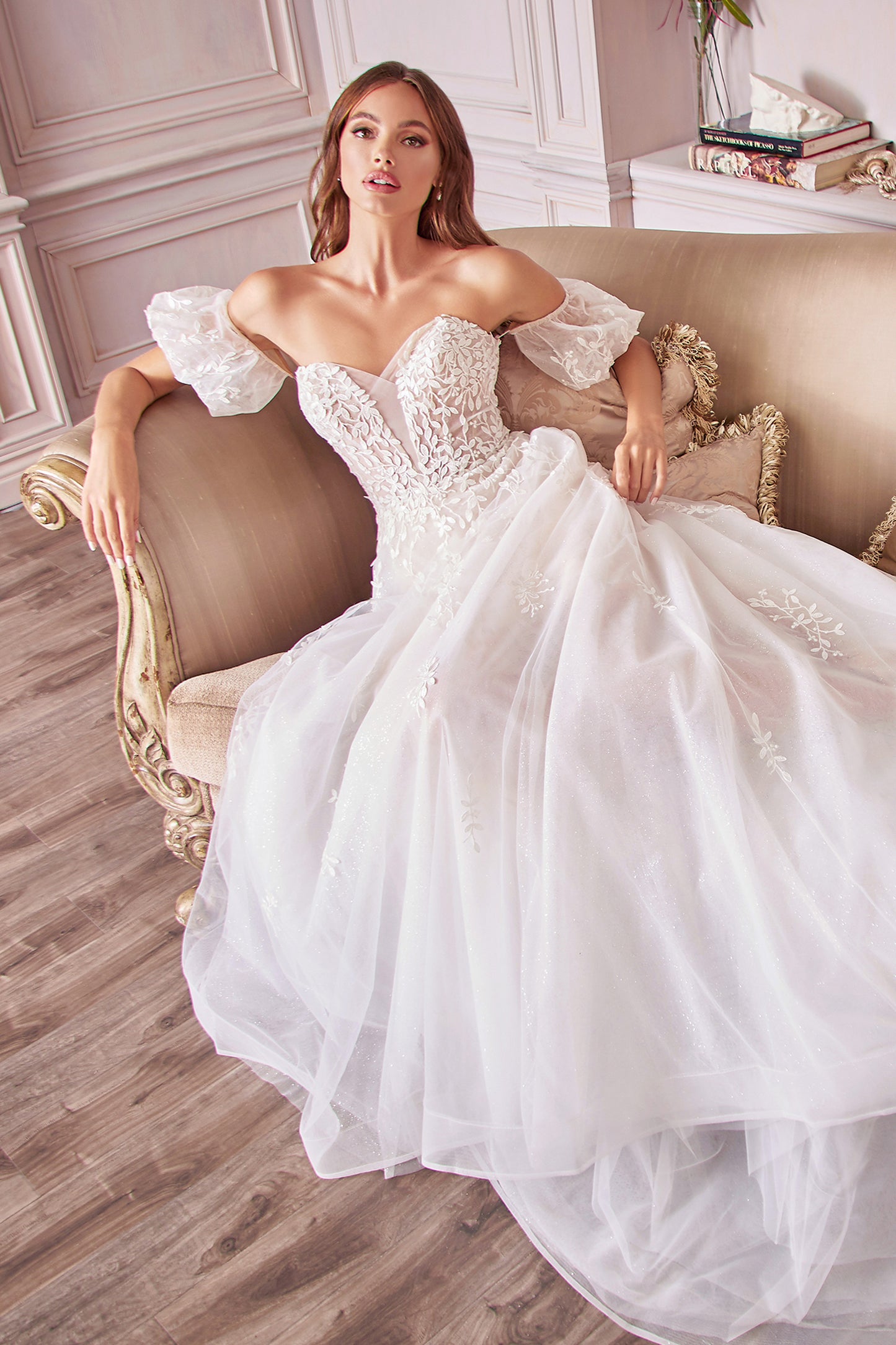 Willow Bridal Gown W/ Detachable Puff Sleeves