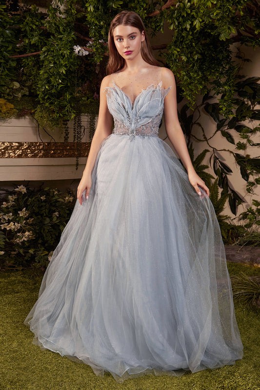 Elsa Petal Bodice Glitter Tulle Gown